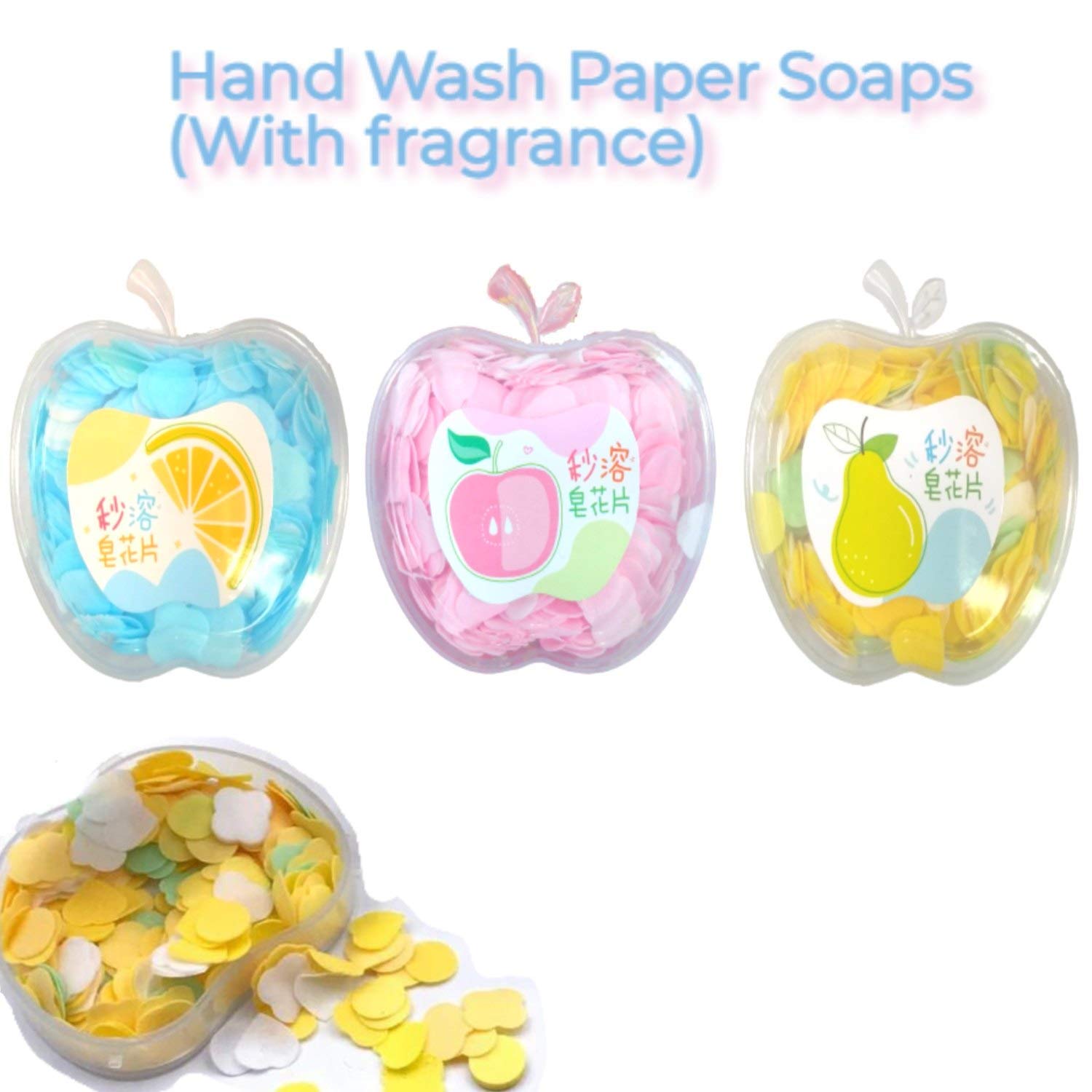 Apple-Shaped Travel Soft Paper Soap (4-Pack) - Portable Hand Wash for Camping, Hiking & Airplane Travel