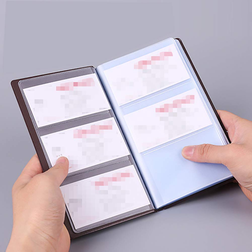 Premium 120-Slot Business Card Holder - Leather Name Card Organizer Booklet for Credit Cards & IDs | Perfect for Travel, Networking & Office Organization