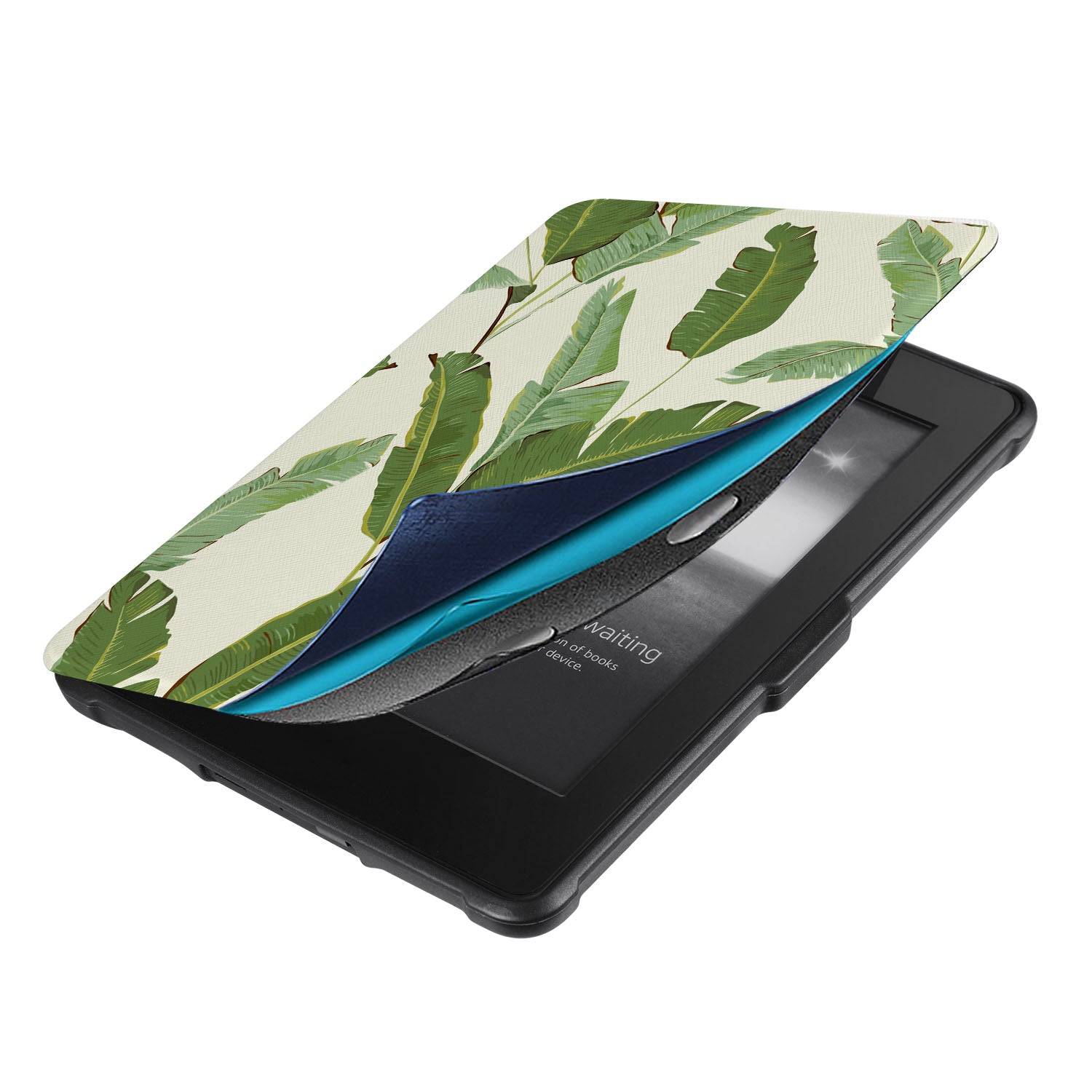 Premium Kindle Case with Green Leaves Design - Waterproof & Shockproof Cover for Kindle Paperwhite, Oasis, Voyage - Perfect for Reading Outdoors, Travel, and Daily Commute