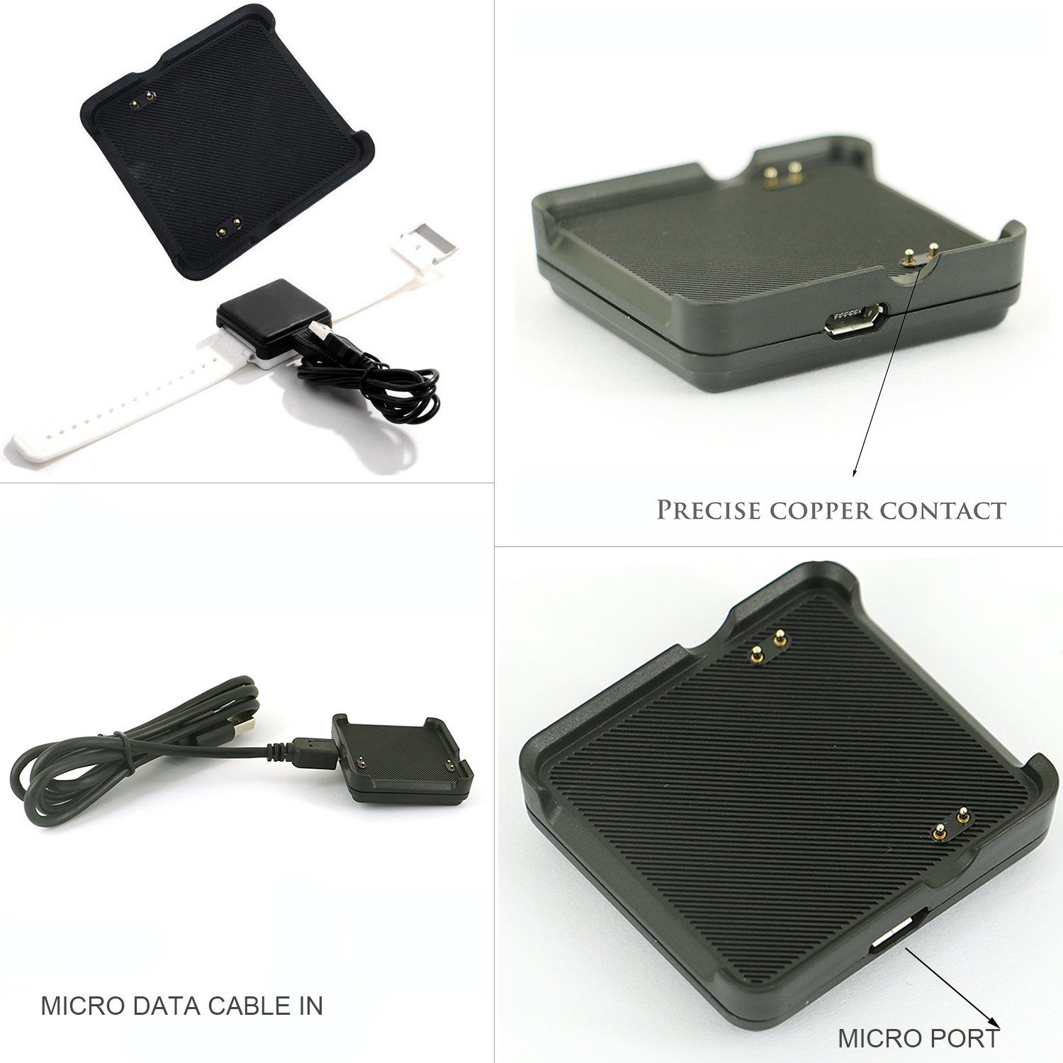 Garmin Vivoactive Charging Dock with USB Cable - Fast Charger Cradle for Garmin Vivoactive GPS Smartwatch (Black) - Perfect for Home, Office & Travel Charging
