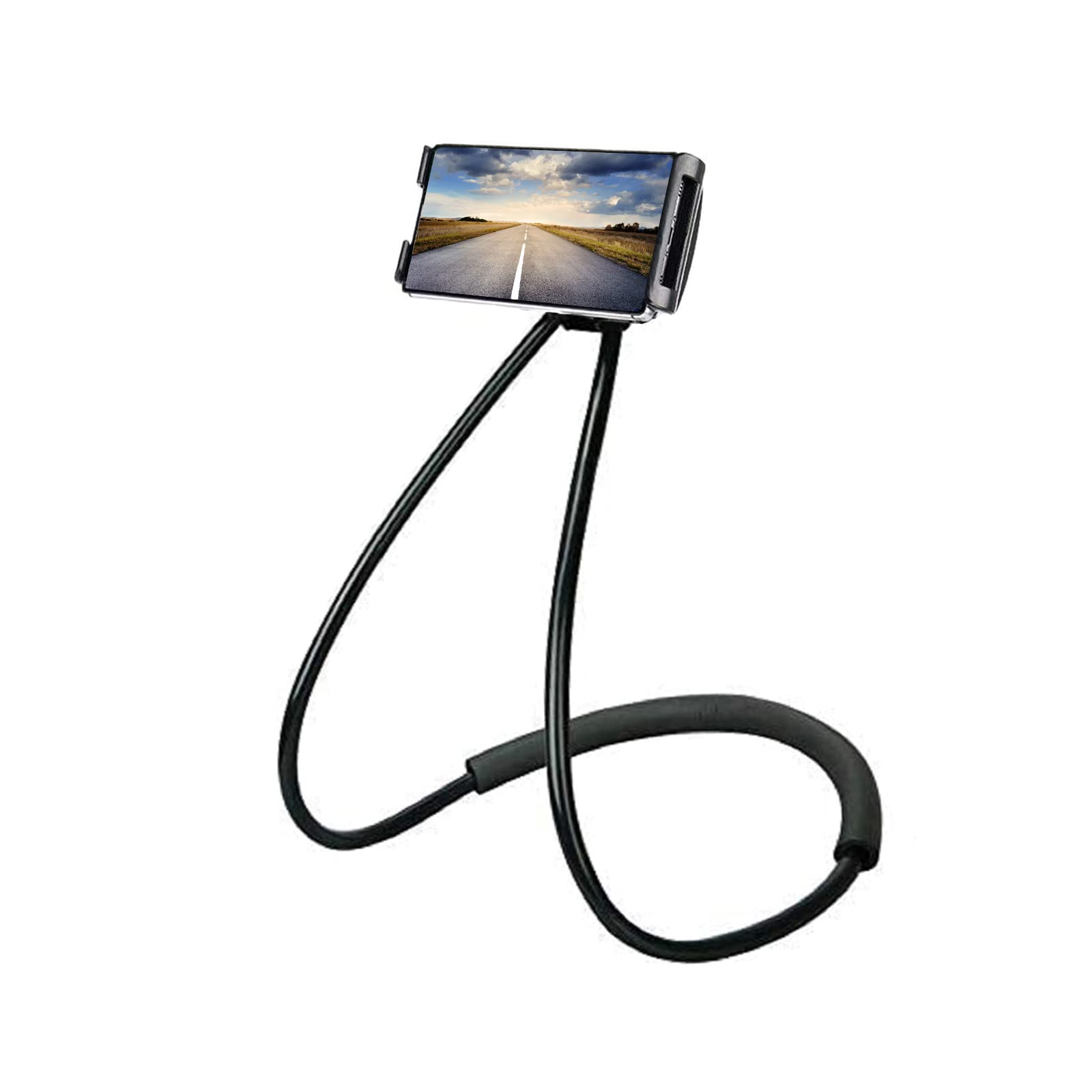 Chapter Seven Universal Smartphone Stand - Adjustable Neck Phone Holder with 360° Rotation for Hands-Free Viewing, Gaming & Video Calls (Black) - Perfect for Travel, Cooking, Work & Relaxation