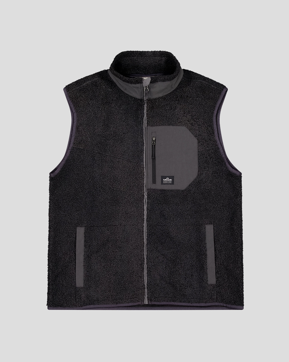 Men's High Pile Fleece Vest - Co Z Black Stingray Color - Warm Winter Layering for Outdoor Activities & Casual Wear