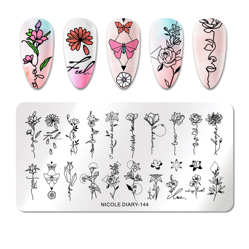 Nicole Diary Nail Stamping Plates - Professional Nail Art Design Kit for DIY Manicures at Home, Salon & Party Use