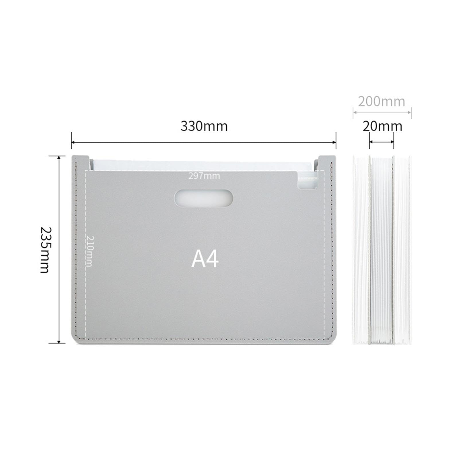 Oshhni Accordion File Organizer - Expanding File Folder with 12 Pockets, Letter Size, Gray - Perfect for Office, School, Home Document Storage & Organization