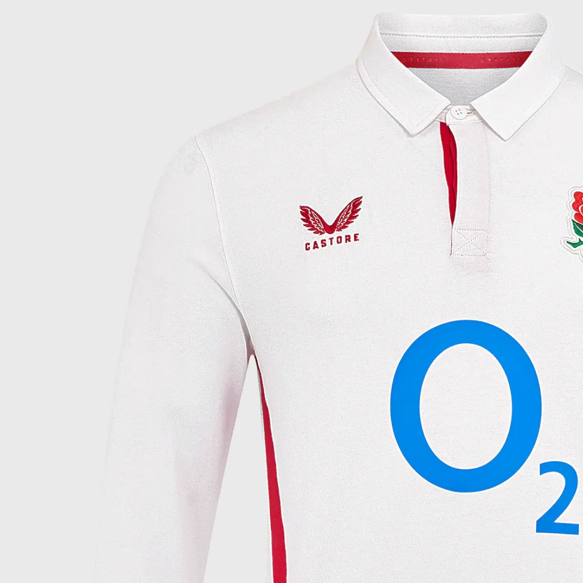 Castore England Men's Home Long Sleeve Rugby Shirt 2025-26 Season - Official Football Jersey for Fans & Players - Perfect for Matchdays, Training & Casual Wear