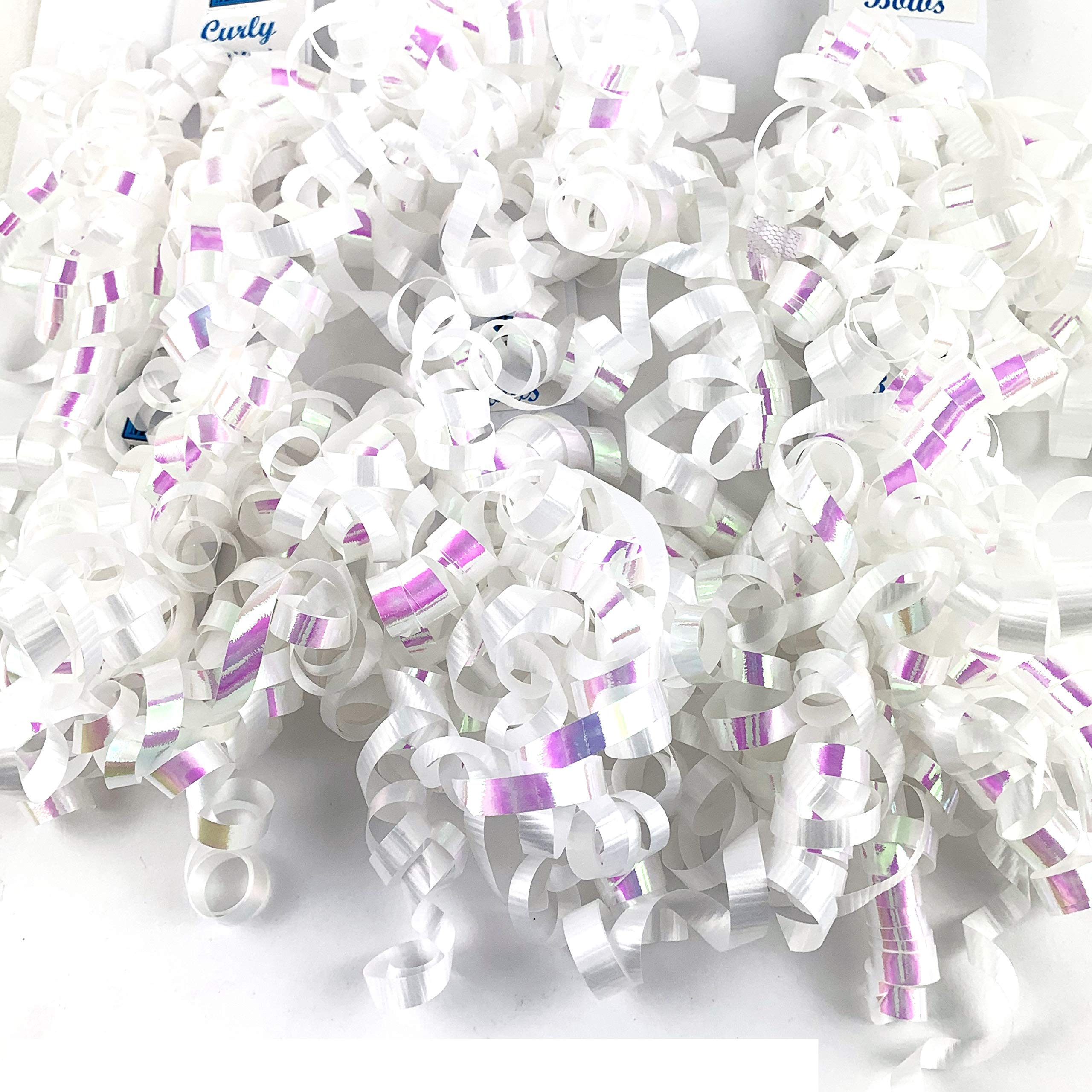 White Curly Bows Gift Wrap Bows - 5 Inch (6 Pack) - Perfect for Christmas Gifts, Party Decorations & Wedding Favors