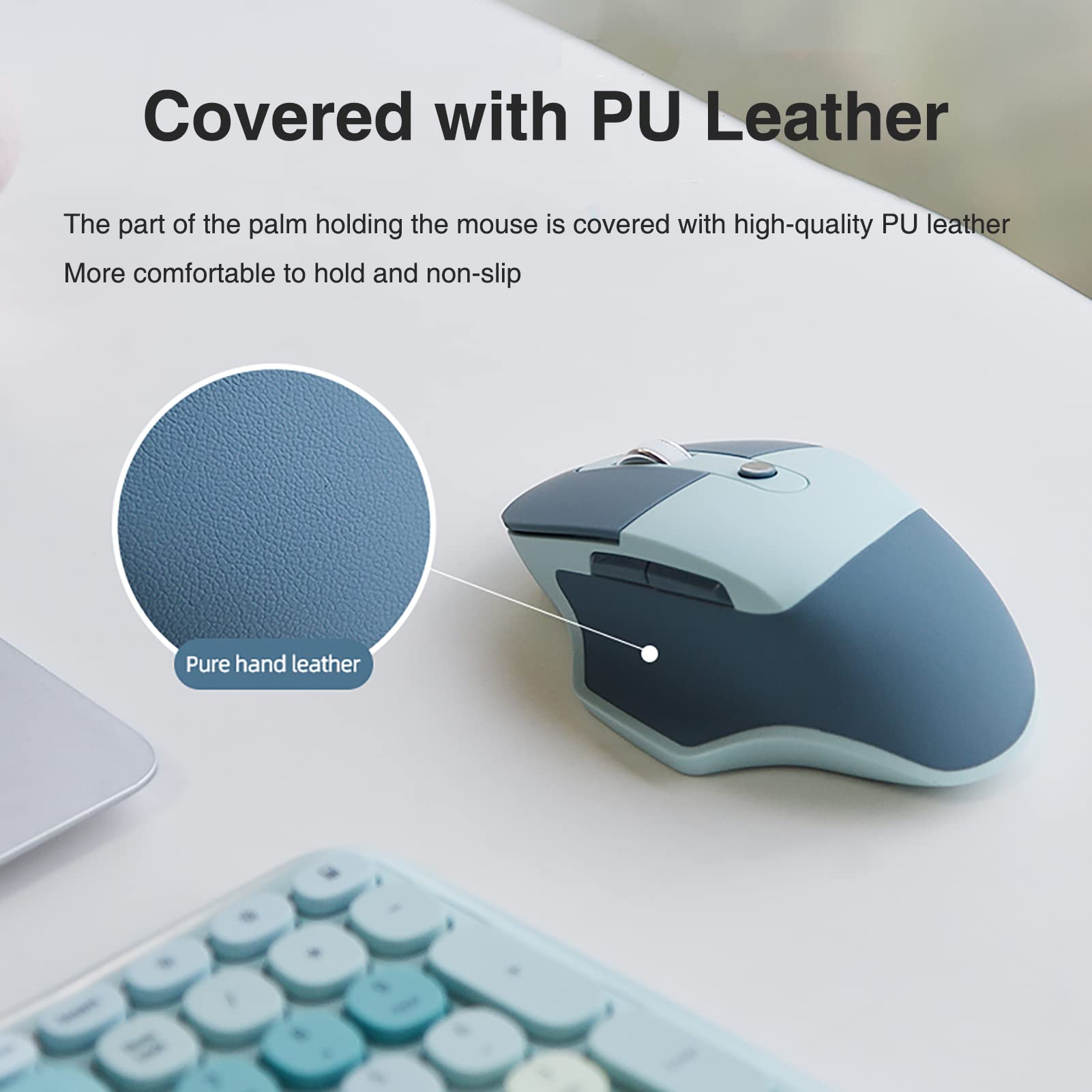 Ergonomic Wireless Keyboard and Mouse Combo - Split Design with PU Wrist Rest, 2.4G Connectivity for PC & Laptop (Purple) | Comfortable Typing for Office & Home Use, Stain-Resistant for Long-Lasting Performance