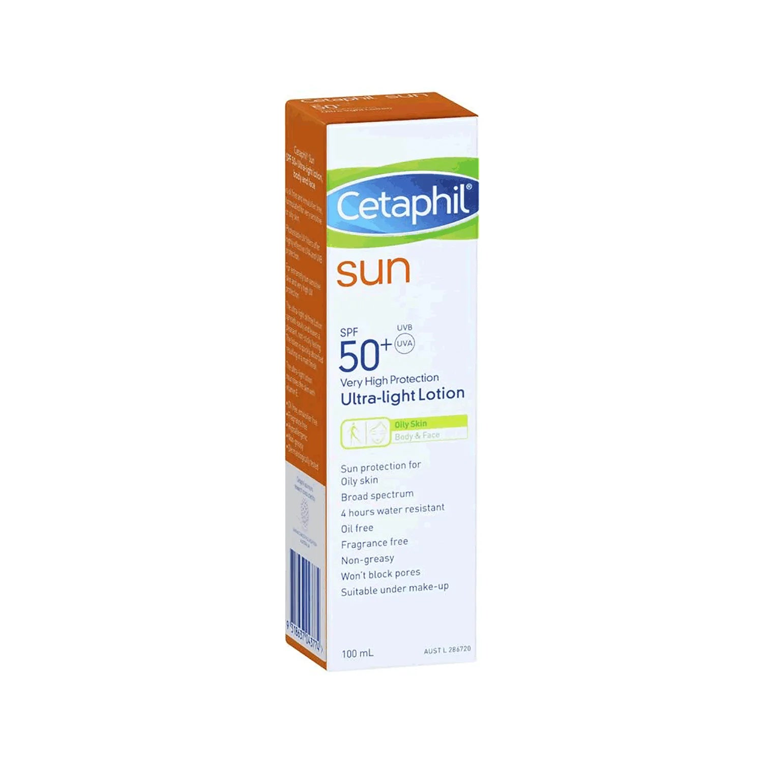 Cetaphil Sun Light Gel SPF 50+ PA+++ 100ml - Oil-Free Facial Sunscreen for Sensitive Skin | Daily UV Protection for Face & Body | Perfect for Outdoor Activities & Beach Days