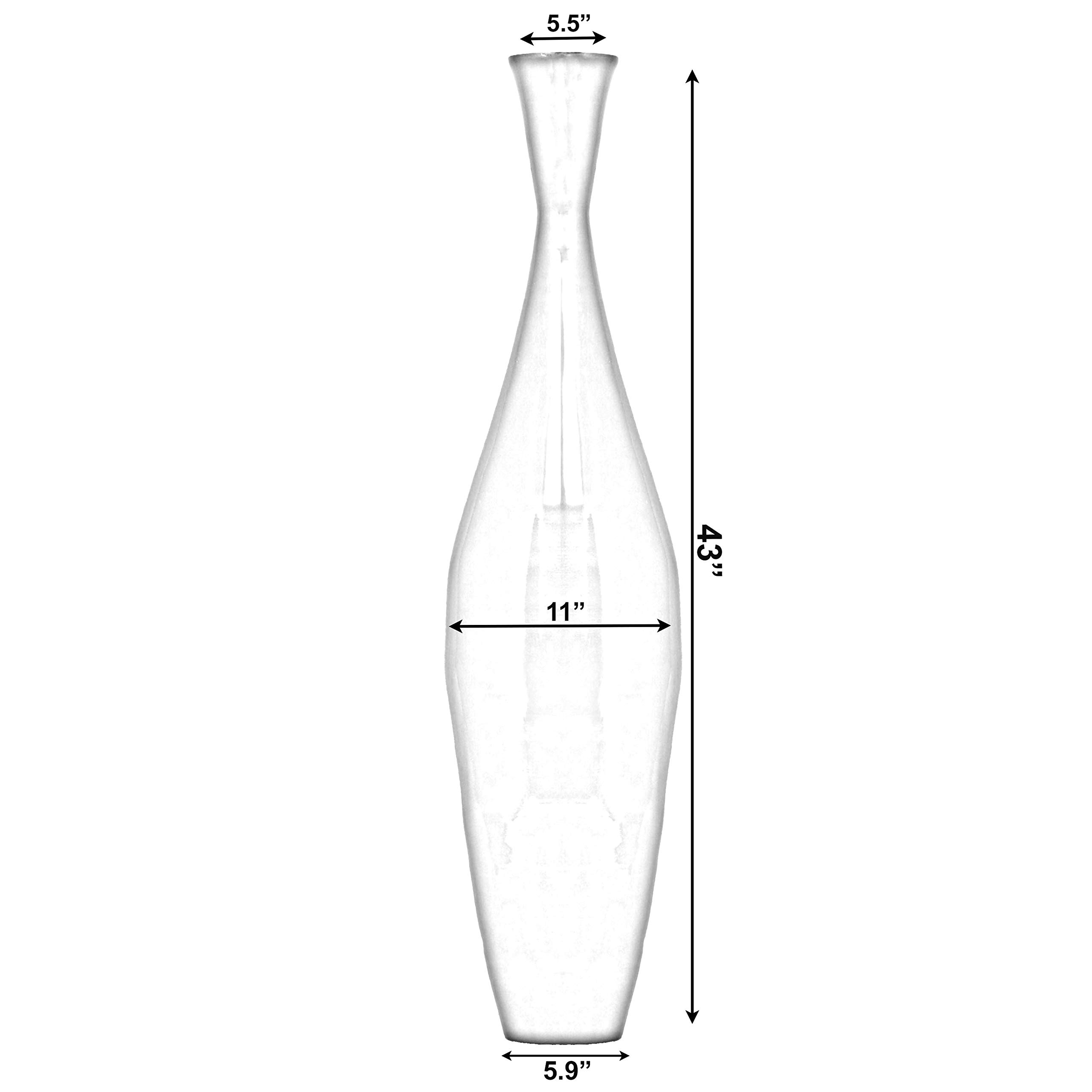 Uniquewise 43-Inch Modern Tall Bamboo Narrow Trumpet Floor Vase in Gold - Elegant Home Decor for Living Room, Entryway, or Office (QI003889.GD)