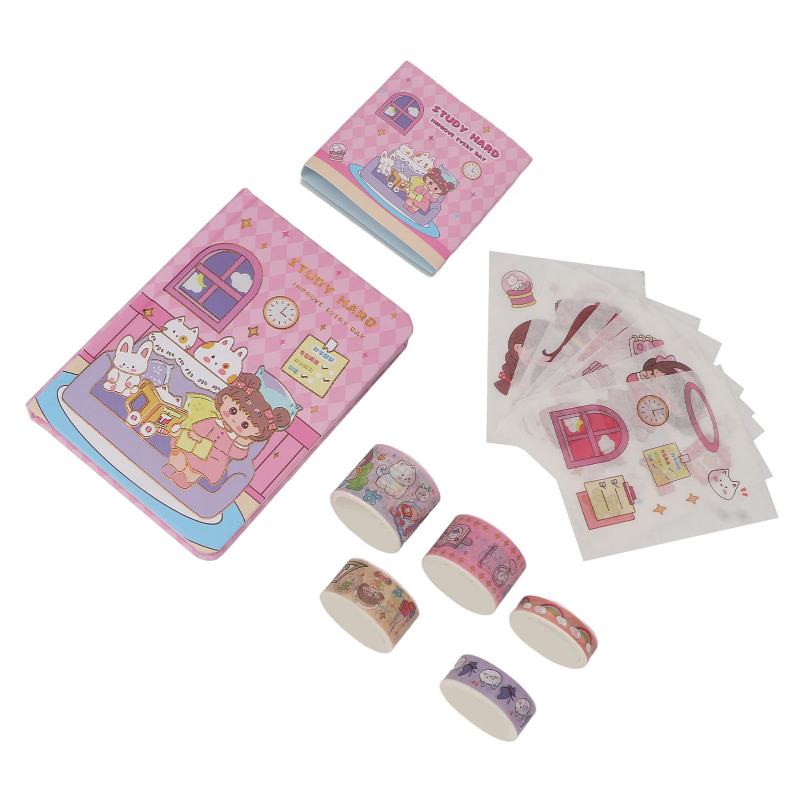 Japanese Washi Paper Stickers for Kids - 50-Piece Delicate Handmade Scrapbooking Set (Type 1) - Perfect for Journals, Planners, DIY Crafts & School Projects