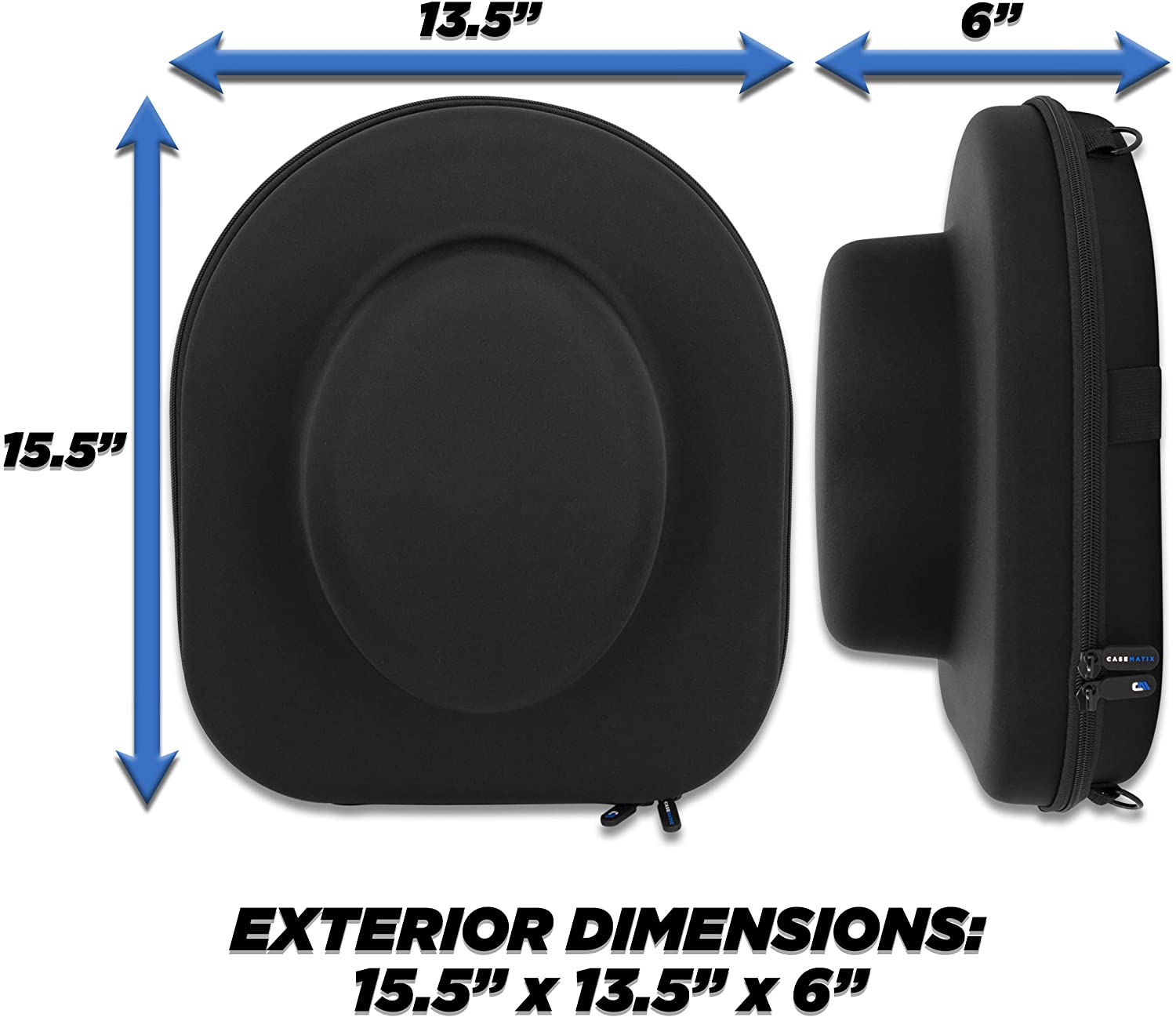 CASEMATIX Hard Shell Travel Hat Case for Fedora, Panama, Bowler Hats - Adjustable Carry Strap, Luggage Strap & ID Card Slot - Perfect for Air Travel, Storage & Hat Protection