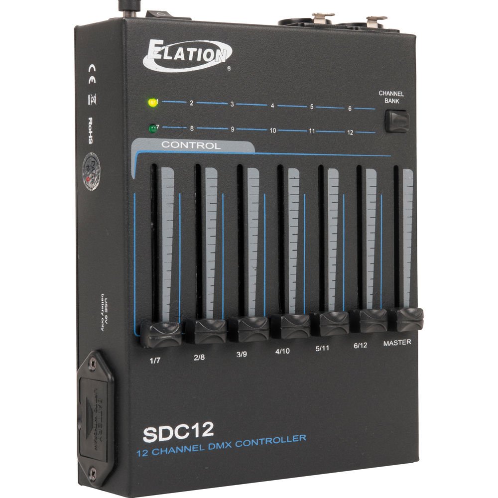 ADJ Products SDC12 12-Channel DMX Lighting Controller for Stage, DJ & Events - Smooth Fading & Dimming Control for Multiple Lights | Perfect for Live Shows, Clubs & Theaters