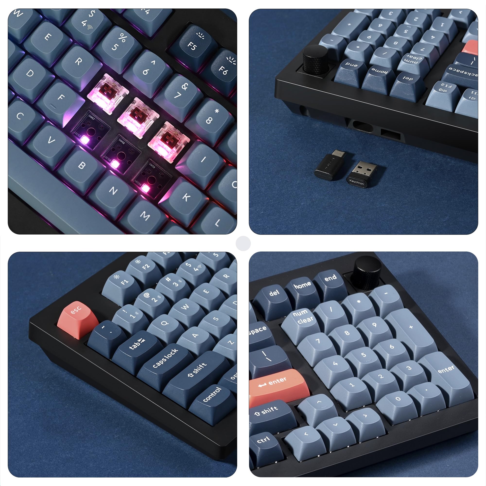 Keychron V5 Max 96% Wireless Mechanical Gaming Keyboard with Numpad - QMK/VIA Programmable, 2.4GHz/Bluetooth 5.1/Wired Connectivity, RGB Backlit, Hot-Swappable Gateron Brown Switches - Compatible with Mac/Windows/Linux - Perfect for Office Work, Gaming & Programming