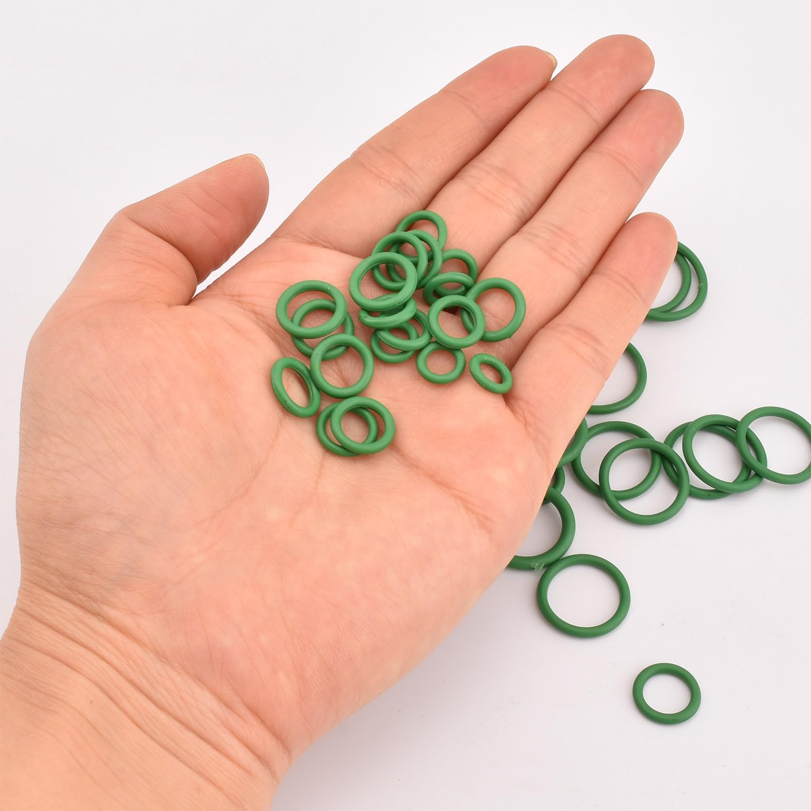 270pcs Rubber O-Ring Kit - 18 Sizes Universal Sealing Gasket Washer Set for Car AC Repair, Plumbing, Pumps, Bearings & Appliances (Green) - Perfect for Automotive, Home & Industrial Maintenance