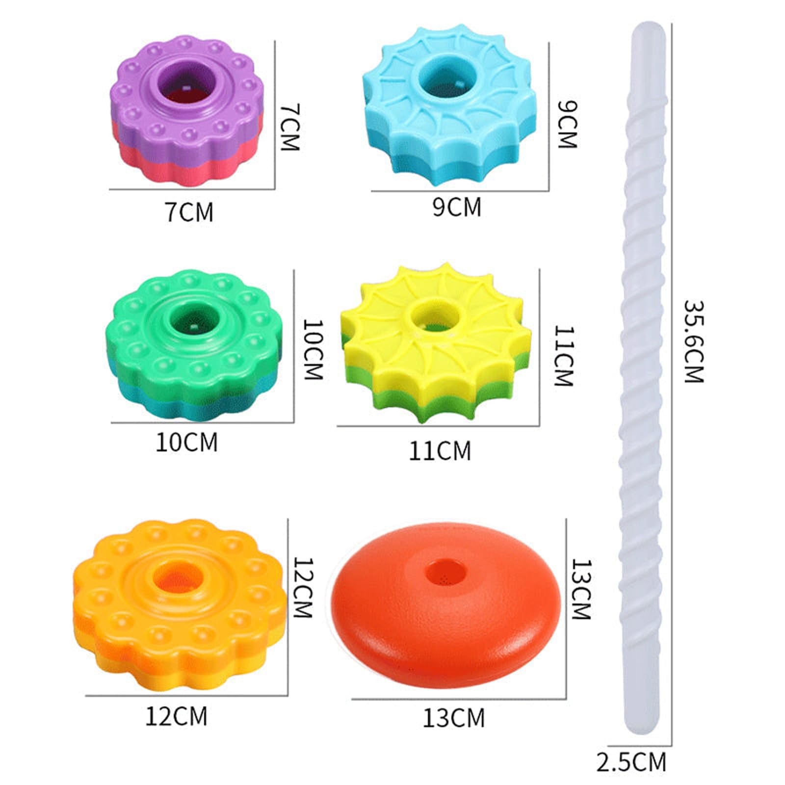 Rainbow Stacking Toys for Toddlers - Educational Spinning Stacking Tower | Montessori Sensory Learning Toy for Boys & Girls | Perfect for Early Childhood Development & Playtime Fun