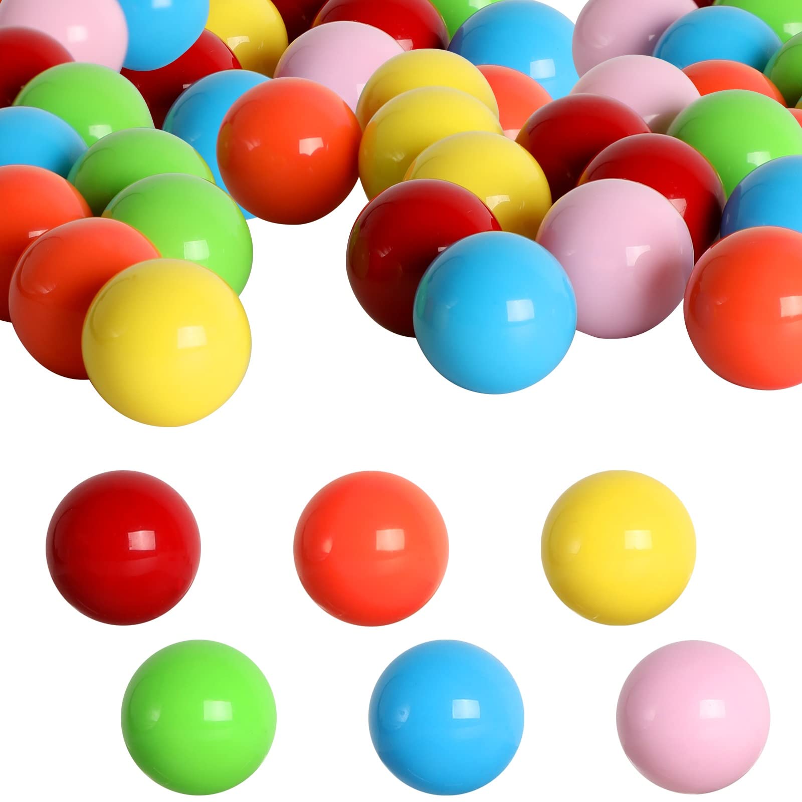 36pcs 23mm Plastic Game Replacement Marbles - 6 Color Balls for Chinese Checkers, Marble Run, Board Games & DIY Crafts - Perfect for Kids Play, Home Decor and Party Favors