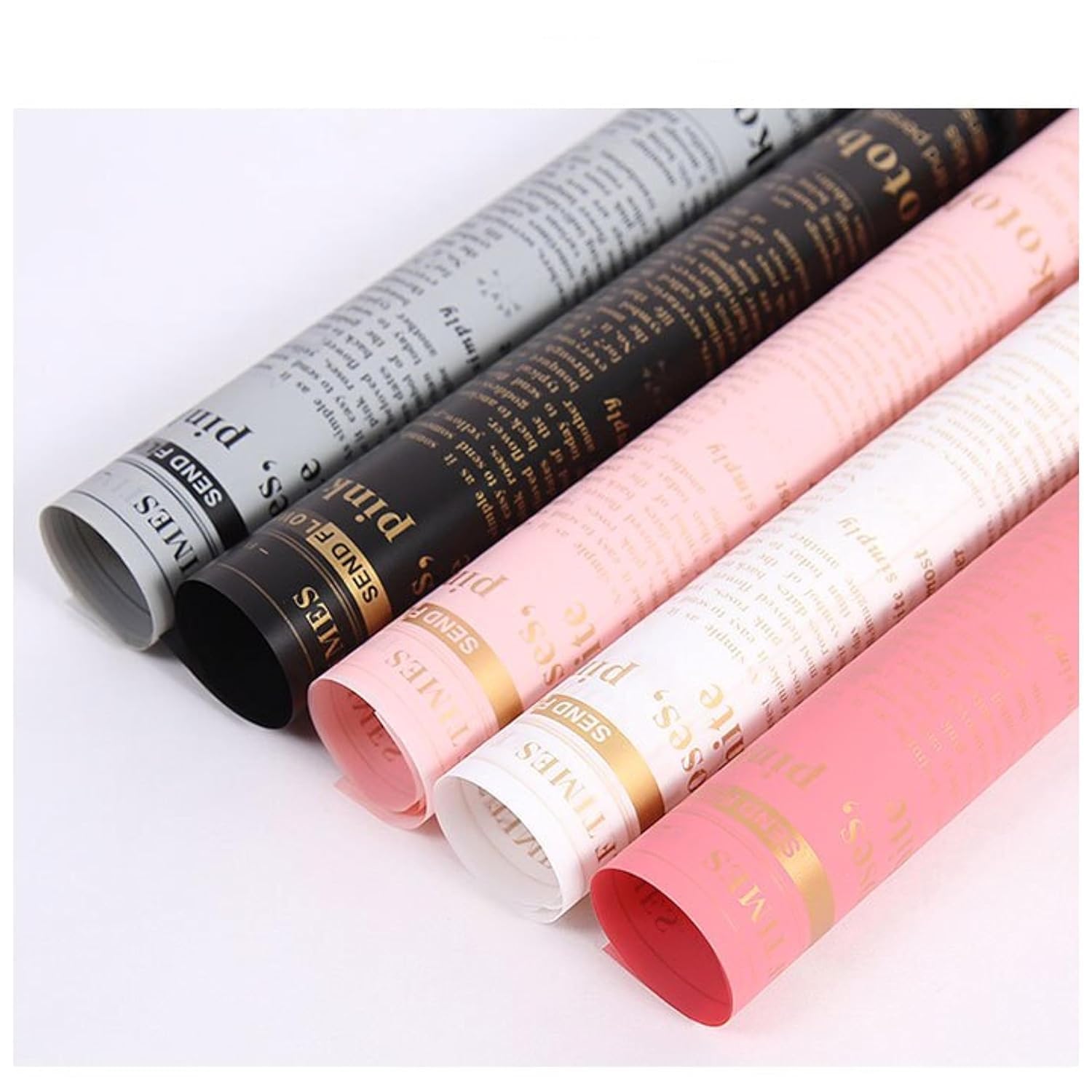 3A FEATURETAIL Premium Waterproof Floral Gift Wrapping Paper - 10 Sheets Assorted Colors for DIY Flower Bouquets, Crafts & Gift Wrapping | Perfect for Birthdays, Weddings, Anniversaries & Party Decorations