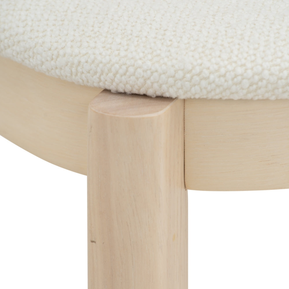 LOWEN Modern Dining Chair - Cream White Upholstered Seat - Perfect for Kitchen, Dining Room & Office - Comfortable & Stylish Home Furniture