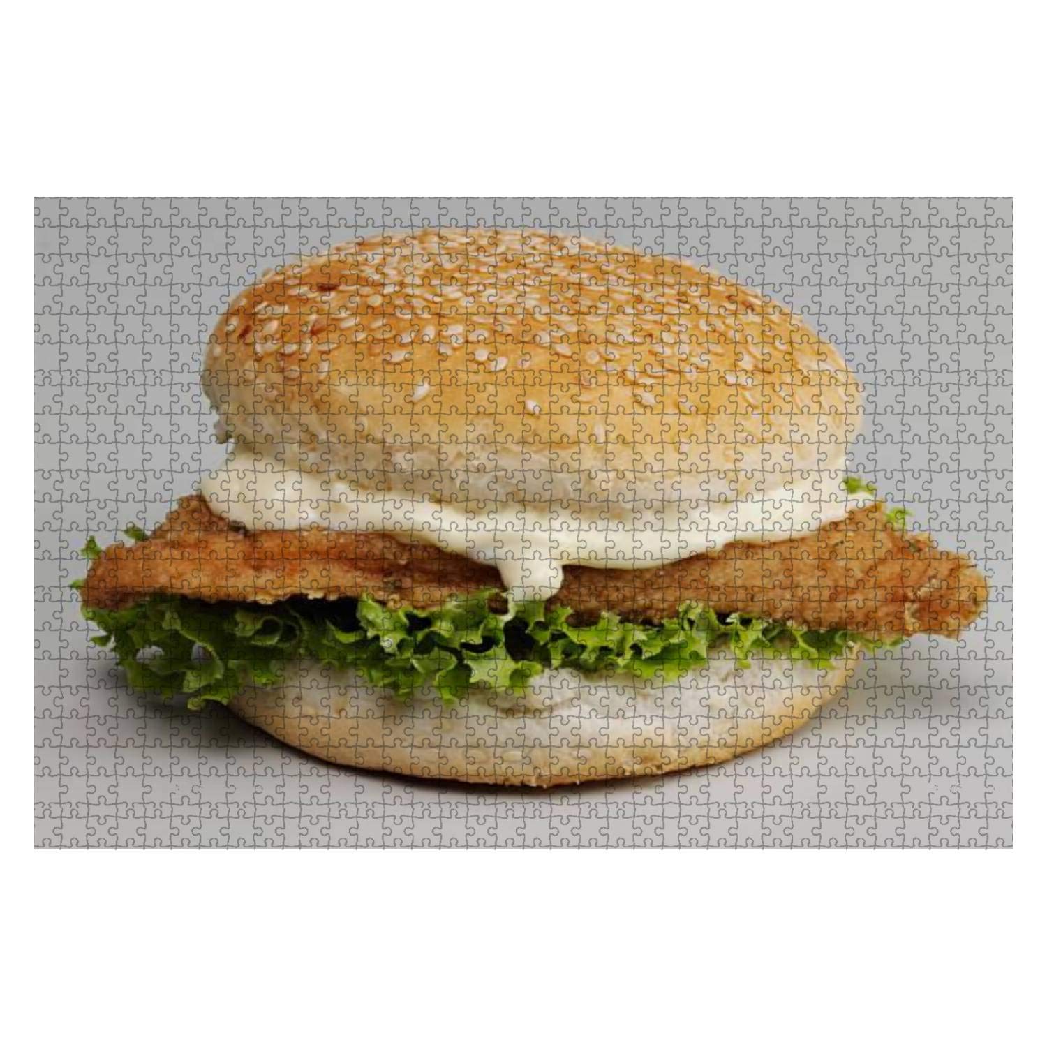 1000 Piece Chicken Burger Wooden Jigsaw Puzzle - DIY Educational Toy for Kids & Adults, Stress Relief Gift, Creative Home Decor Game (Perfect for Family Game Night & Classroom Activities)
