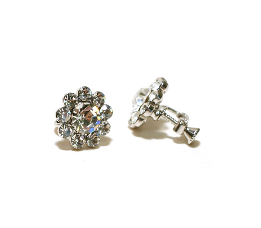 AY0052 Elegant Cluster Clip-On Earrings for Women - Fashion Statement Jewelry for Parties, Weddings & Special Occasions