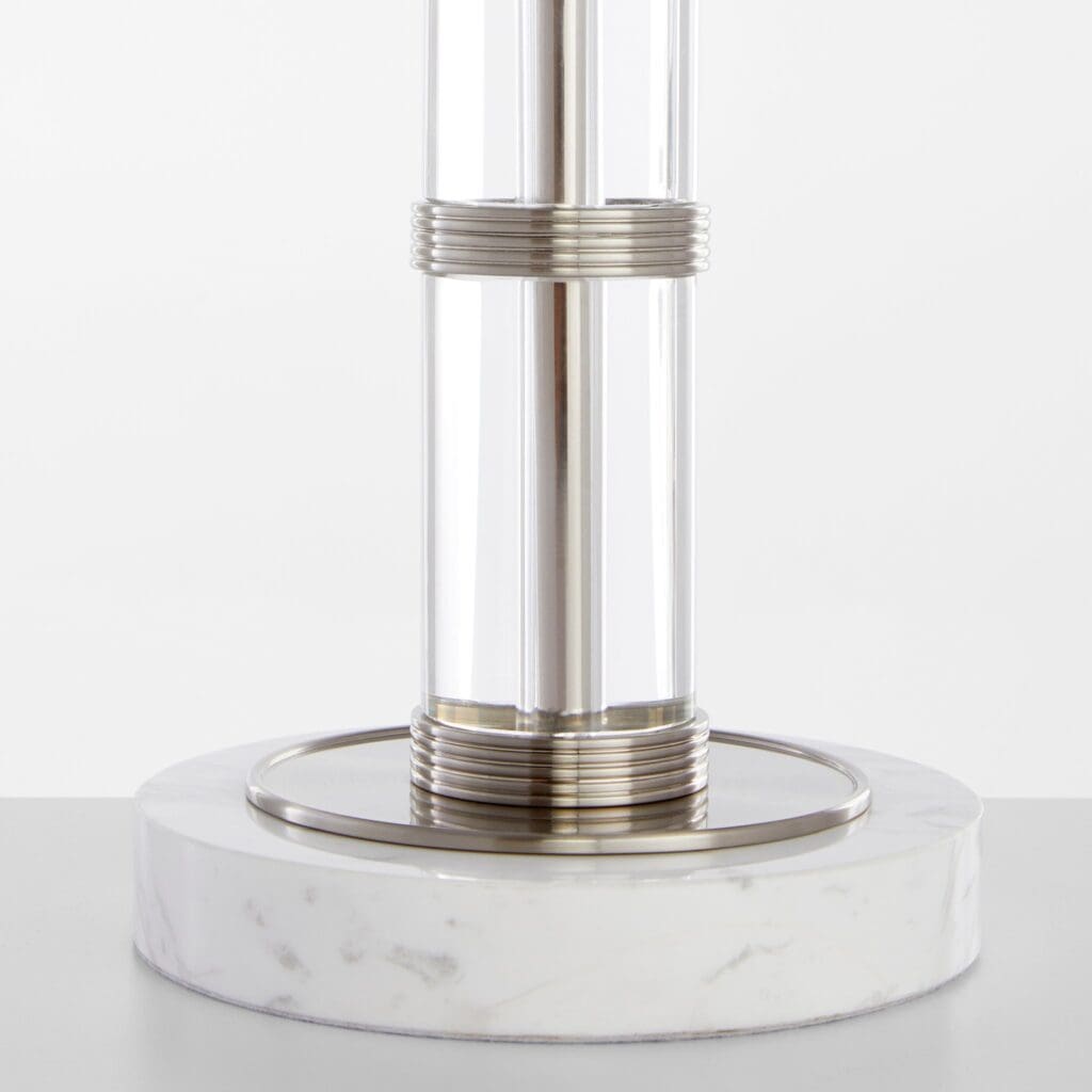 Cyan Design 11712 Silvia Table Lamp - Polished Nickel, Acrylic & White Shade - Modern Bedside & Living Room Lighting