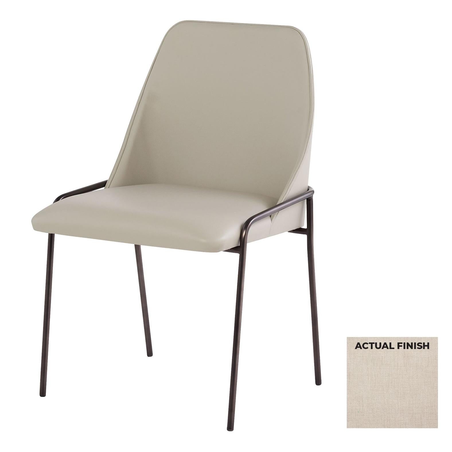 Cyan Design 11802 Suez Dining Chair - Taupe Tight Weave Upholstered Side Chair for Kitchen, Dining Room & Office - Modern Comfortable Seating Solution