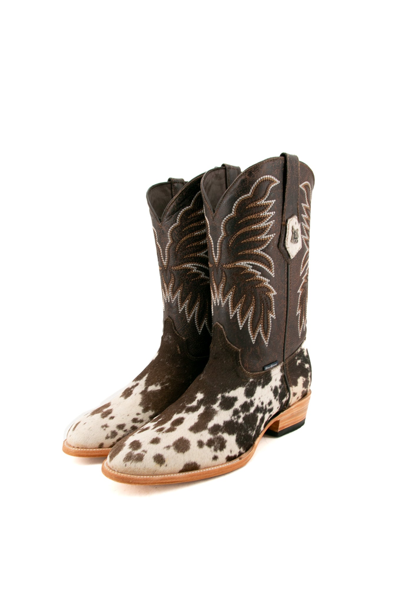 Men's Round Toe Cowhide Cowboy Boots Size 9.5 - Genuine Leather Western Boots for Men | Perfect for Rodeo, Country Dancing & Outdoor Adventures