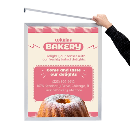 12x12 Euro Style Poster Frame - Top & Side Load Sign Holder for Art, Photos & Documents - Perfect for Home, Office & Gallery Displays