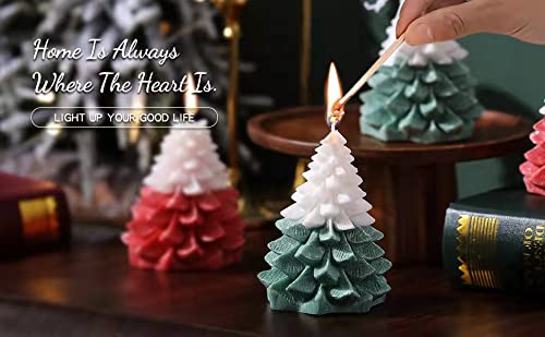 Christmas Scented Candles Gift Set - 2 Pack Tree Shaped Soy Wax Candles for Holiday Decor & Gifts
