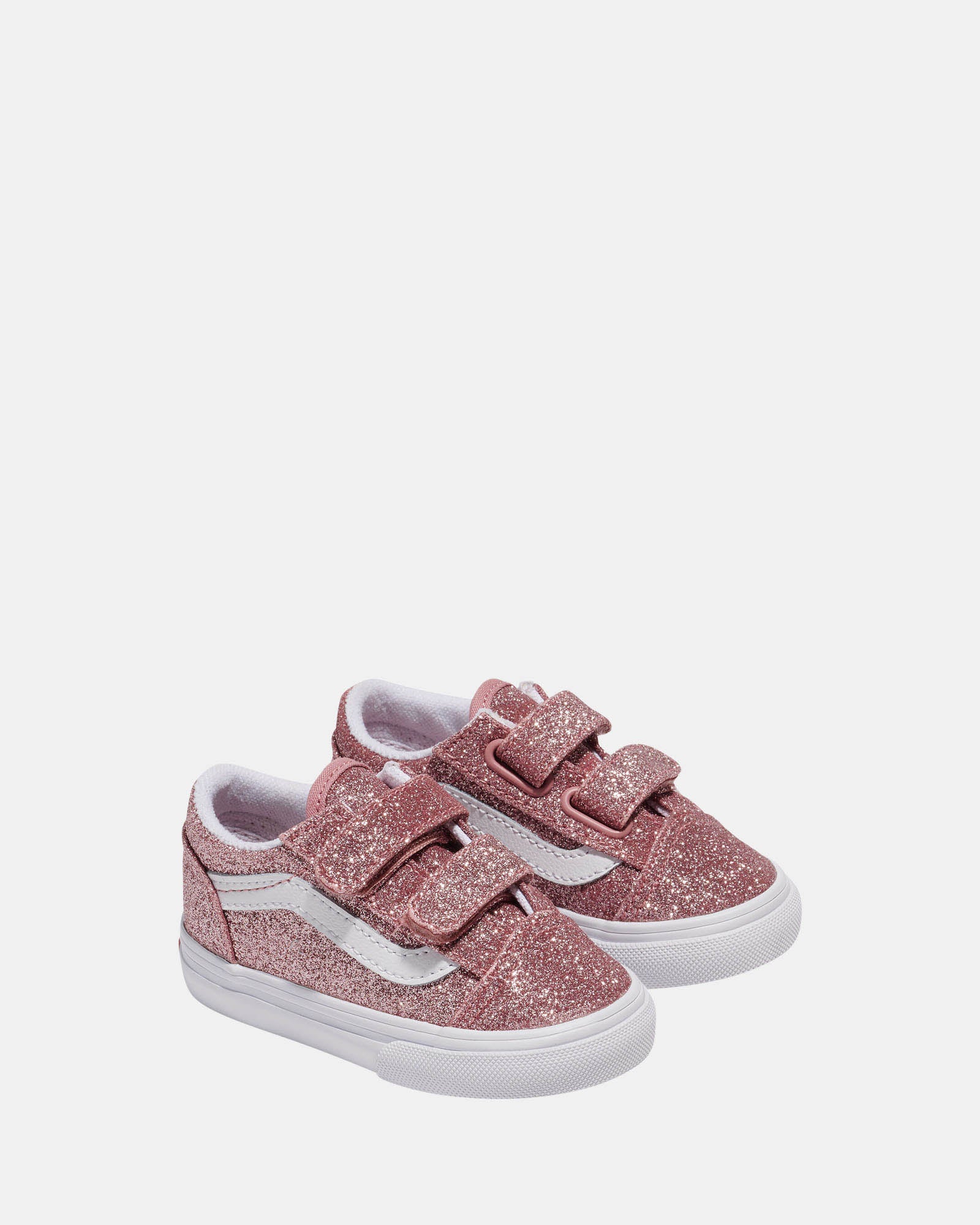 Old Skool V Glitter Infant Rose Gold Sneakers - Stylish & Comfortable Baby Shoes for Girls, Toddler Walking & Casual Outfits