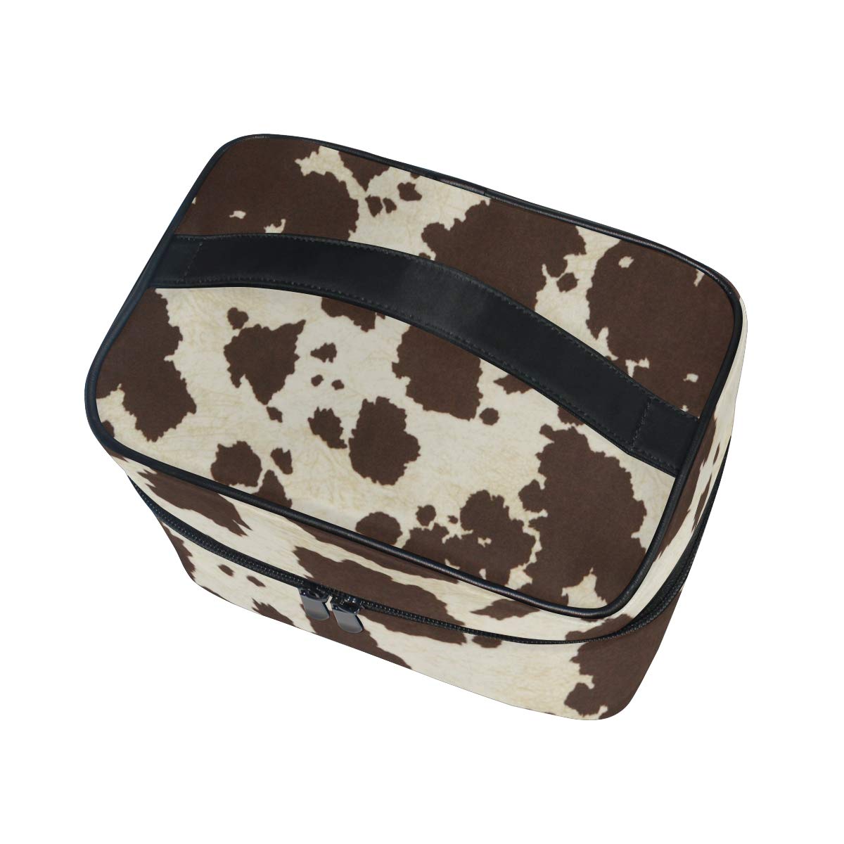 Big Cow Fur Print Large Cosmetic Bag for Women - Travel Makeup Organizer & Toiletry Case - Perfect for Vacation, Gym, and Everyday Use