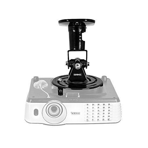 Duronic PB02XL Universal Projector Mount Stand - 10kg Capacity, Extendable Adjustable Clamp for Ceiling or Wall Installation | 360° Swivel & Tile Rotation | Black | Perfect for Home Theater, Office Presentations & Classroom Projectors