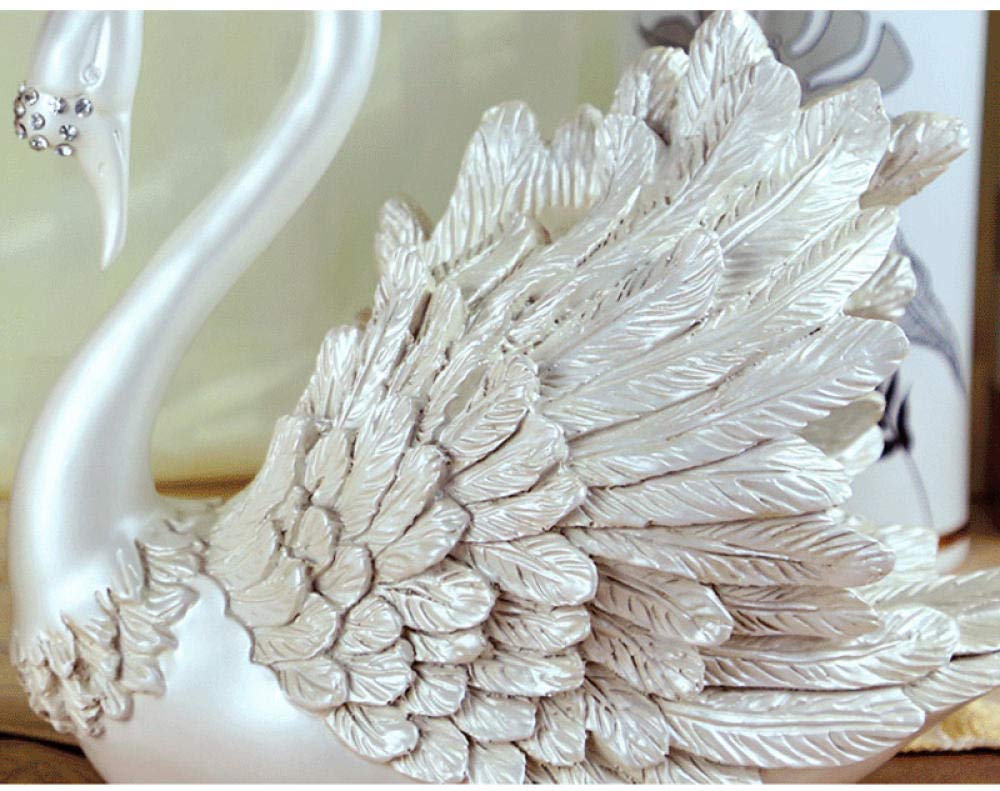 Elegant Resin Swan Sculpture Set - Pearl White Animal Figurines for Home Decor, Living Room Display & Unique Gift Idea | Perfect for Wedding Centerpieces, Garden Ornaments & Housewarming Presents