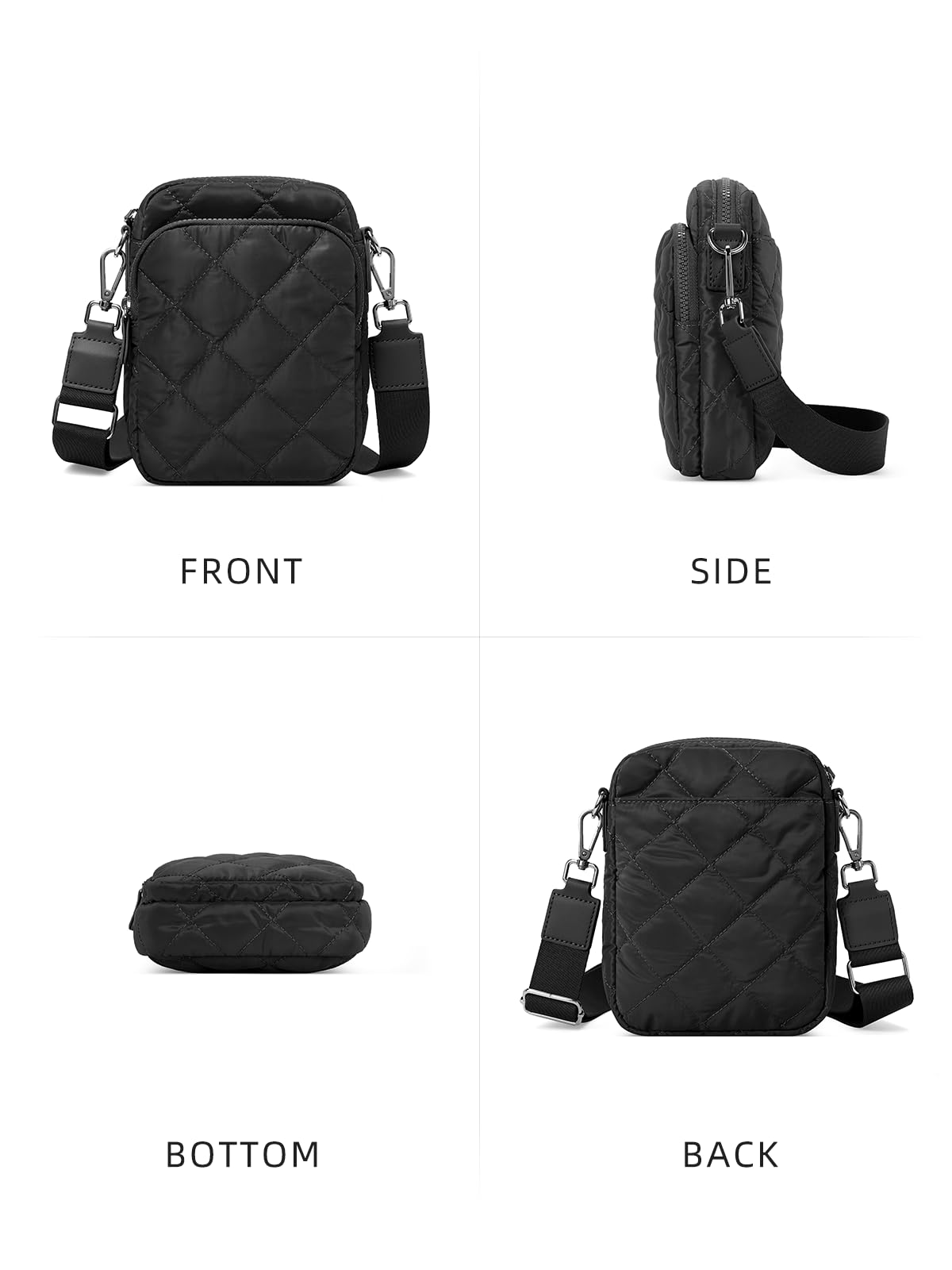 WESTBRONCO Small Quilted Crossbody Bag for Women - Waterproof Shoulder Purse with Card Slots & Phone Pocket | Perfect for Travel, Shopping & Everyday Use