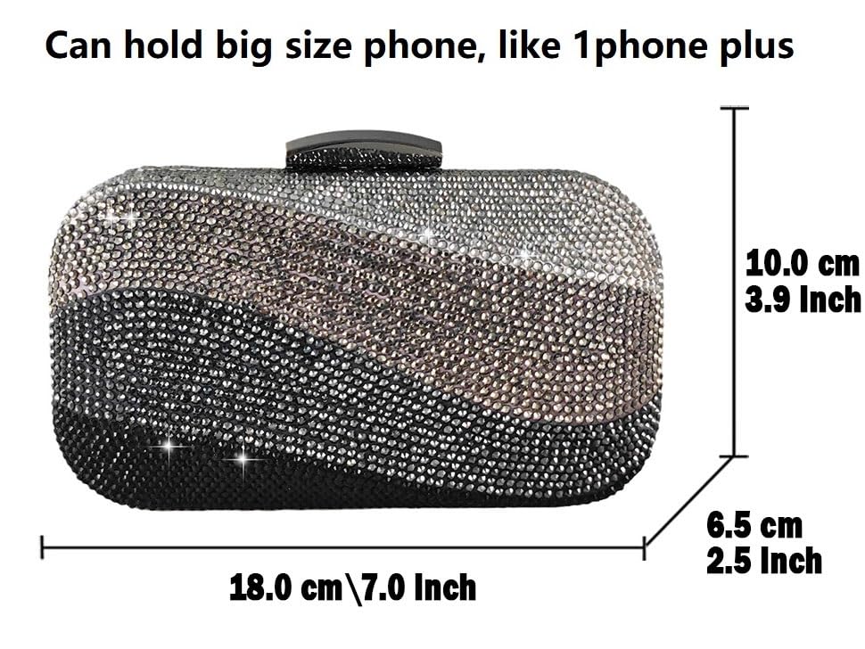 Luxury Crystal Clutch Evening Bag for Women - Rhinestone Wedding Purse with Sea Wave Design, Elegant Party Handbag for Prom, Gala & Special Occasions