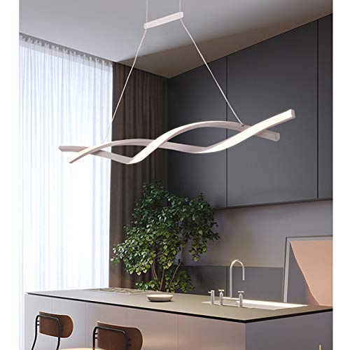 Modern LED Chandelier Light - Dimmable 3000K-6500K with Remote Control, Adjustable Hanging Ceiling Lamp for Dining Room, Living Room, Bedroom, Kitchen & Study | Flush Mount Pendant Lighting for Home Decor & Ambient Lighting