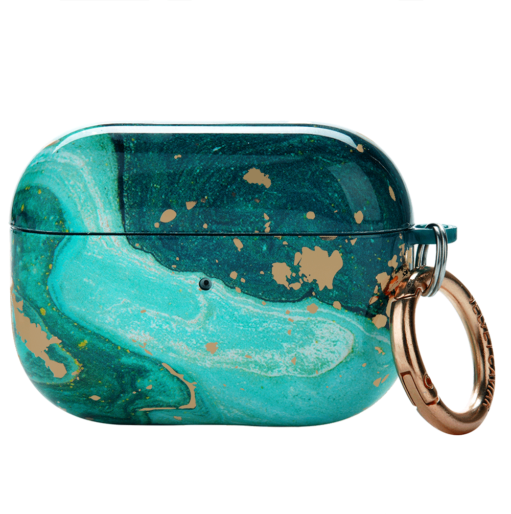 Premium Emerald Marble AirPods Case - Trendy Protective Cover for AirPods 1/2/3 & Pro - Stylish & Durable Phone Accessory for Women & Men - Perfect for Work, Travel & Daily Use