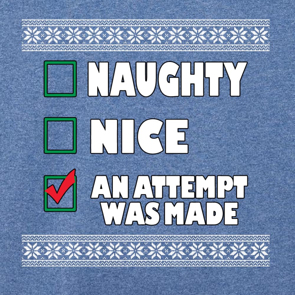 Wild Bobby Naughty & Nice Christmas Graphic Sweatshirt - Unisex Crewneck Holiday Pullover for Xmas Parties & Family Gatherings
