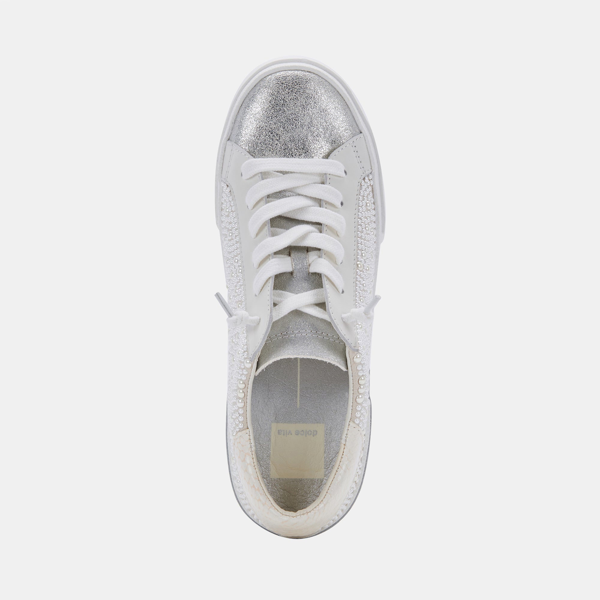 ZINA PEARL WIDE SNEAKERS VANILLA PEARLS - Comfortable Women's Fashion Sneakers with Pearl Accents for Casual Wear & Everyday Outfits