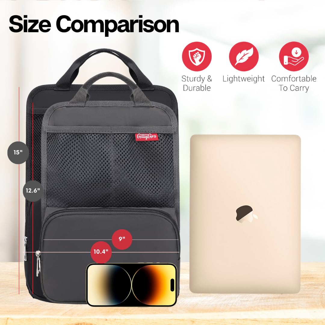 Large Backpack Organizer Insert - Spacious Laptop Bag Organizer for Men & Women | Tech Gear Divider | Perfect for Travel, Work & Daily Commute