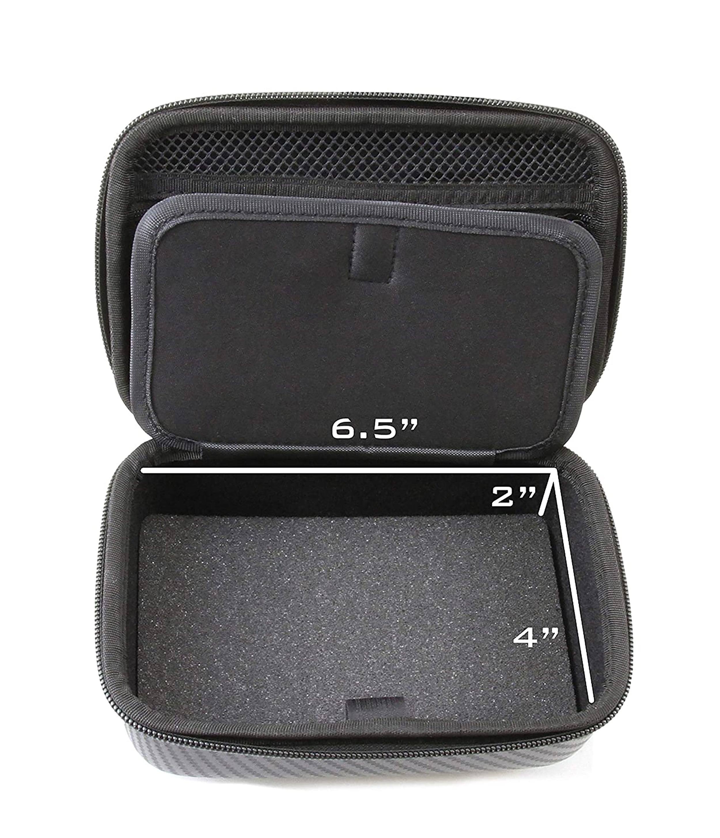 CASEMATIX 7 Hard Shell EVA Travel Case with Wrist Strap & Padded Divider - Protective Storage for Camera, Drone, GoPro Accessories up to 6.5 x 4 x 2 Inches - Perfect for Travel, Hiking & Outdoor Adventures
