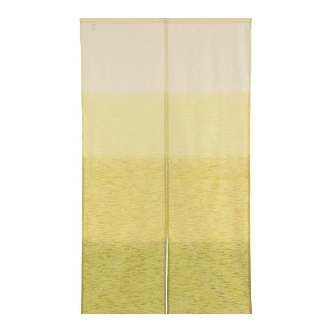 Hand-Printed Green Matcha Noren Linen Door Curtain - Japanese Style Room Divider for Home, Cafe & Office Decor