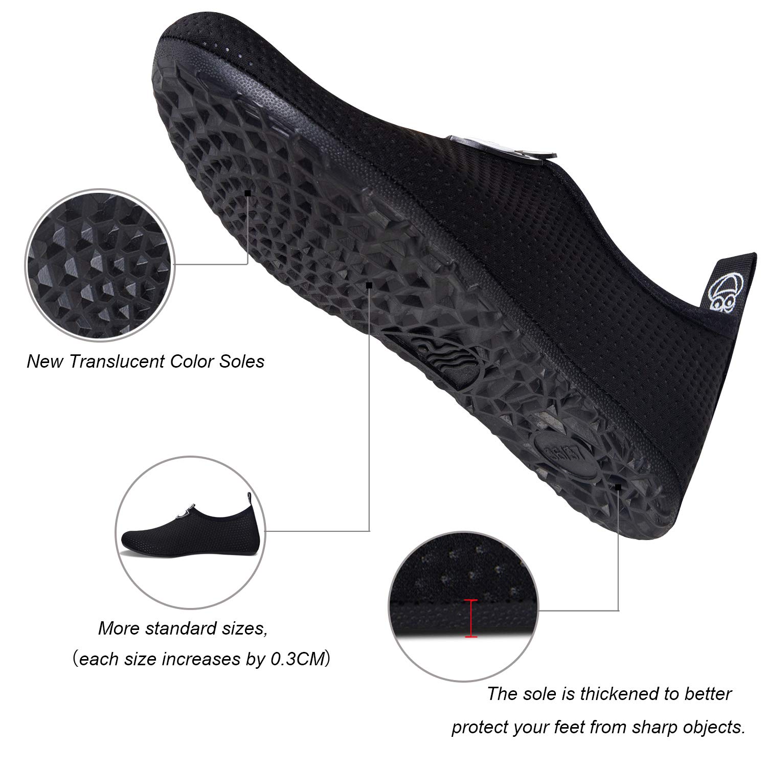 WateLves Water Shoes for Women & Men - Barefoot Quick-Dry Aqua Socks for Beach, Swim, Surf, Yoga & Exercise - Lightweight & Breathable with Translucent Soles - Perfect for Water Sports, Pool, and Outdoor Activities