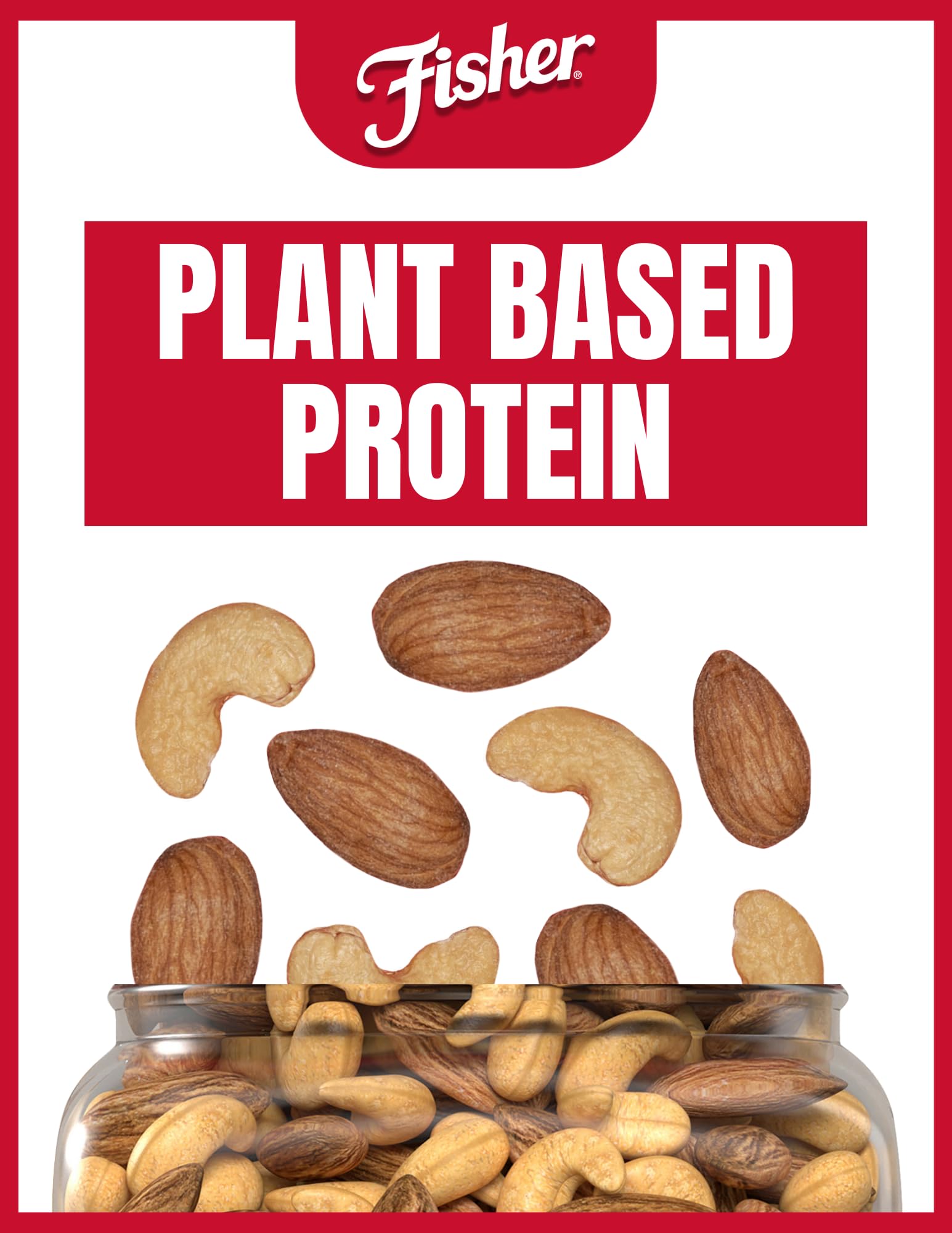 Fisher Oven Roasted Almond & Cashew Blend - Healthy Gluten Free Snacks with Sea Salt, No Added Oil or Preservatives - 24oz Pack of 1 - Perfect for Hiking, Office Snacks & Healthy Lifestyle