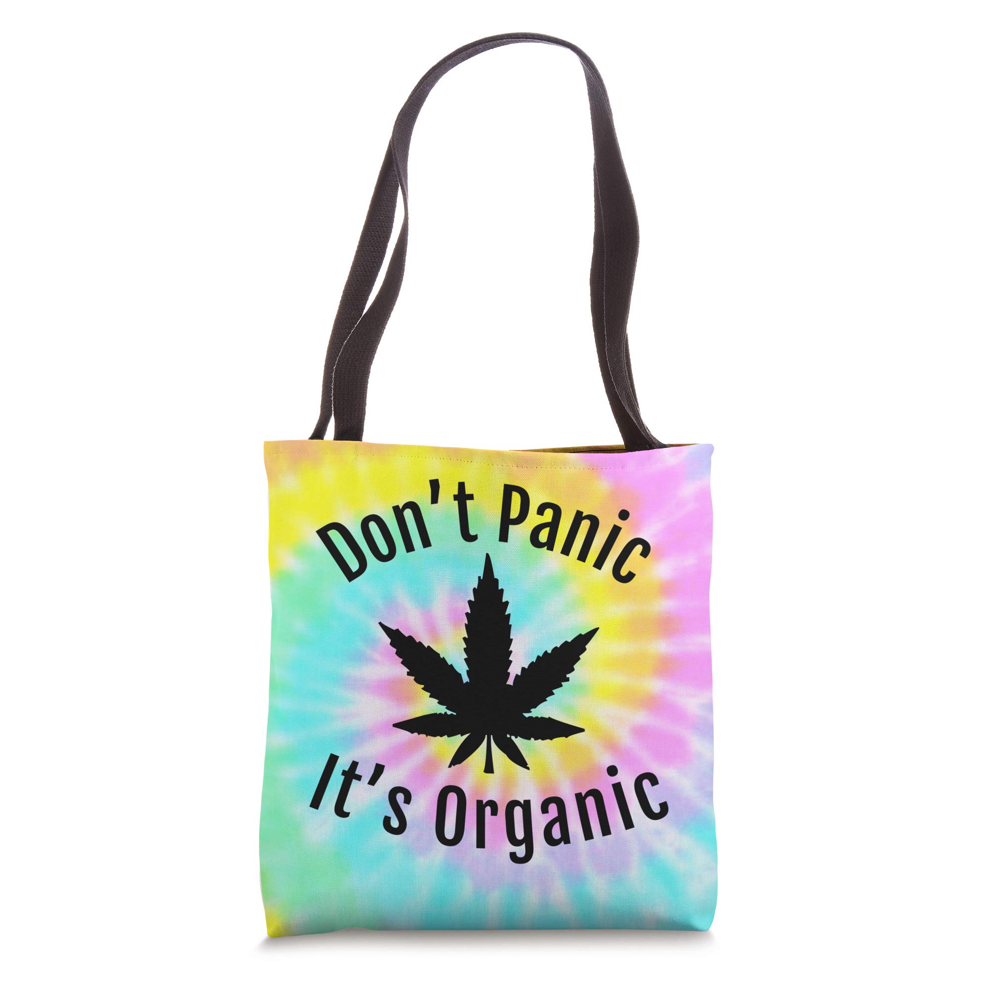 Eco-Friendly Weed Leaf Marijuana Stoner Tie Dye Tote Bag - Reusable Grocery Shopping Bag for Beach, Festival & 420 Celebrations