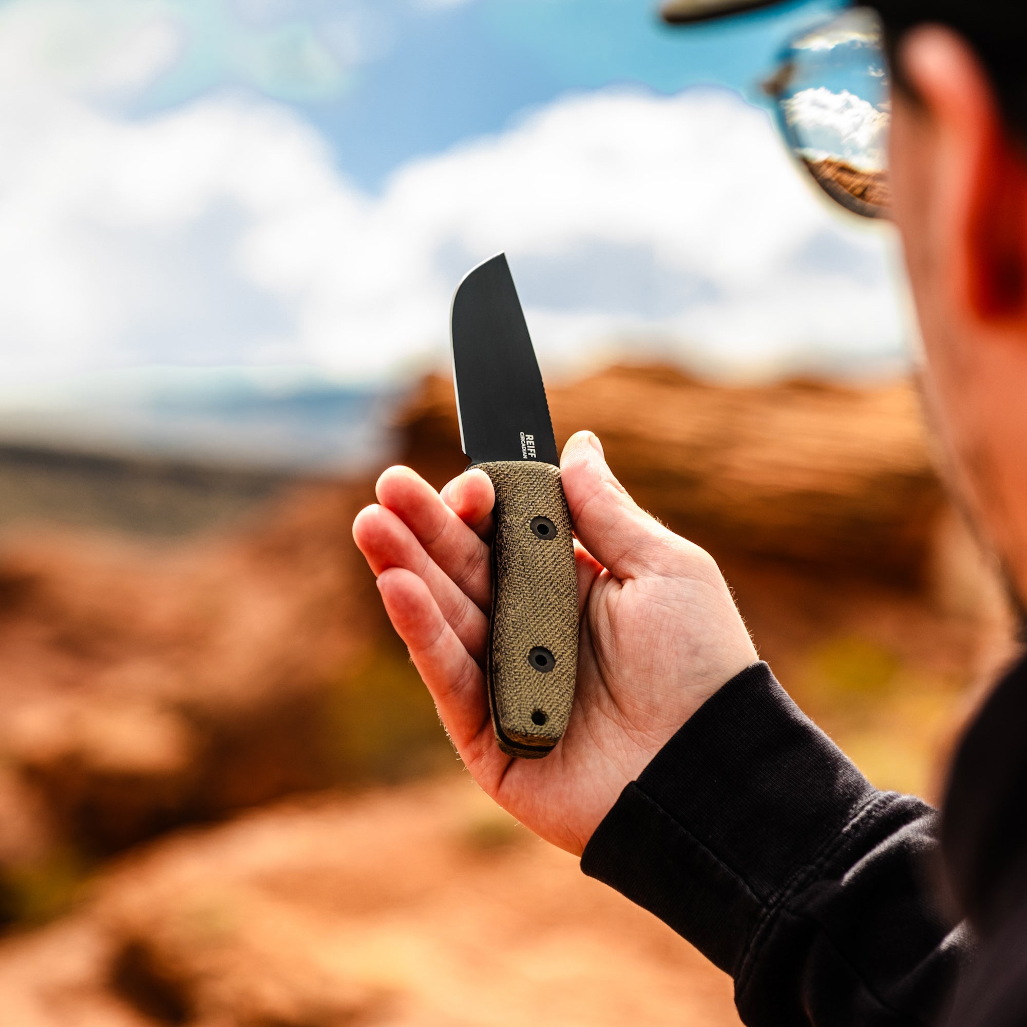 Premium EDC Fixed Blade Knife - CPM MagnaCut Steel, Black DLC Coating, Green Canvas Micarta Handle - Perfect for Outdoor Camping, Hunting & Survival Gear