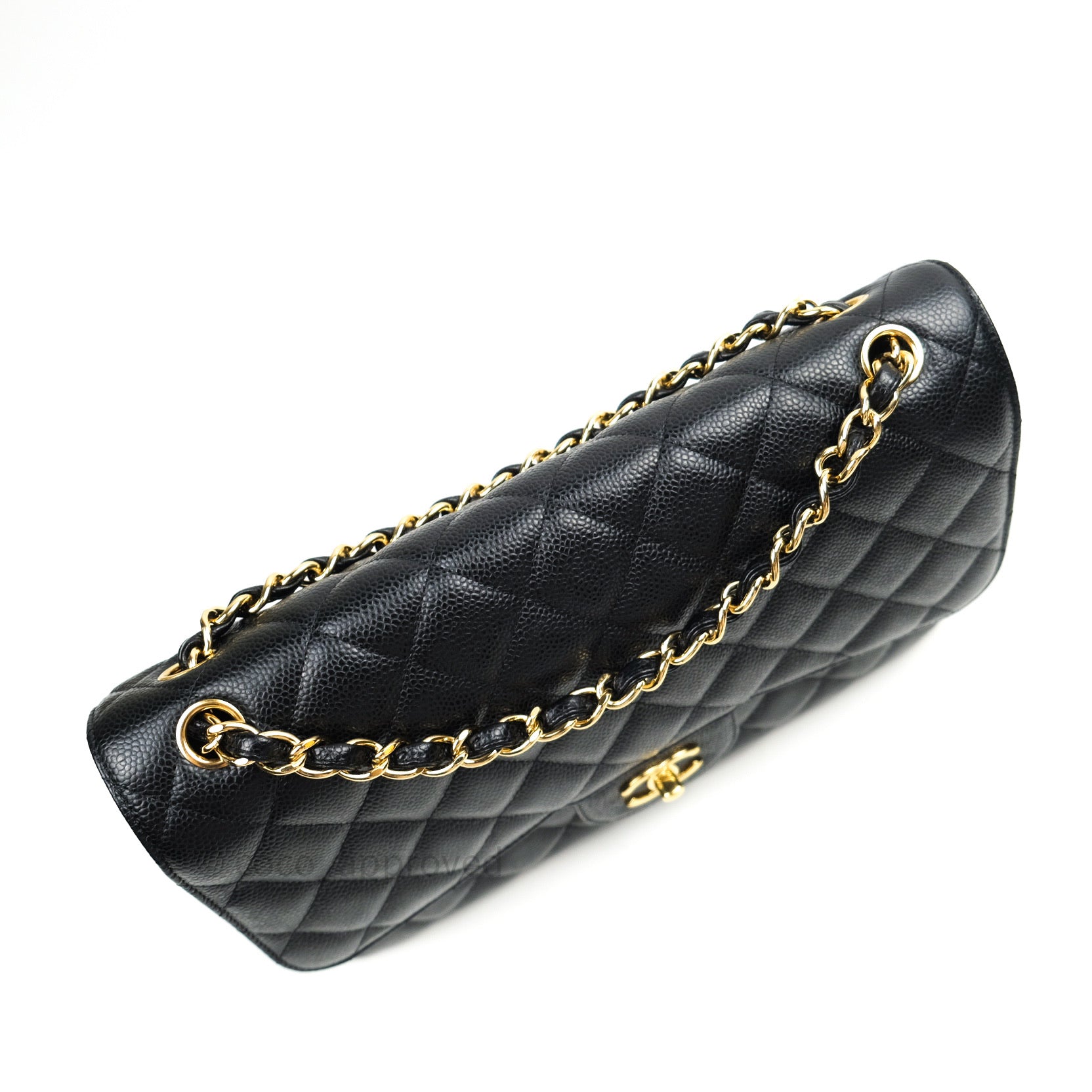 Chanel Classic Jumbo Double Flap Bag in Black Caviar Leather with Gold Hardware - Luxury Designer Handbag for Women, Perfect for Evening Events & Special Occasions