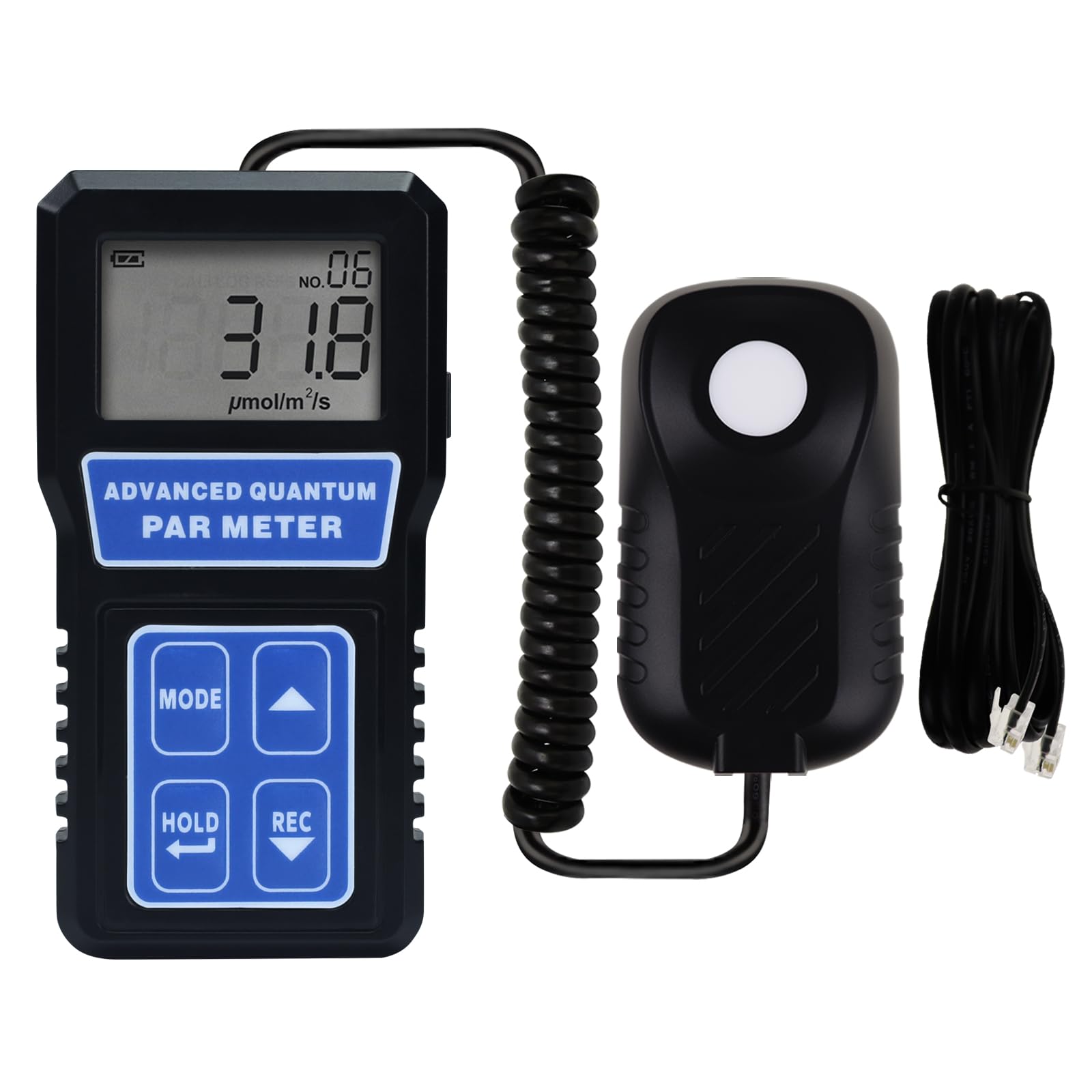 Quantum PAR Meter for LED Grow Lights - PPFD Tester with Data Logging & Calibration (400-700nm) | Measure Light Intensity in Grow Rooms & Greenhouses | Ideal for Indoor Gardening, Hydroponics & Plant Growth Monitoring