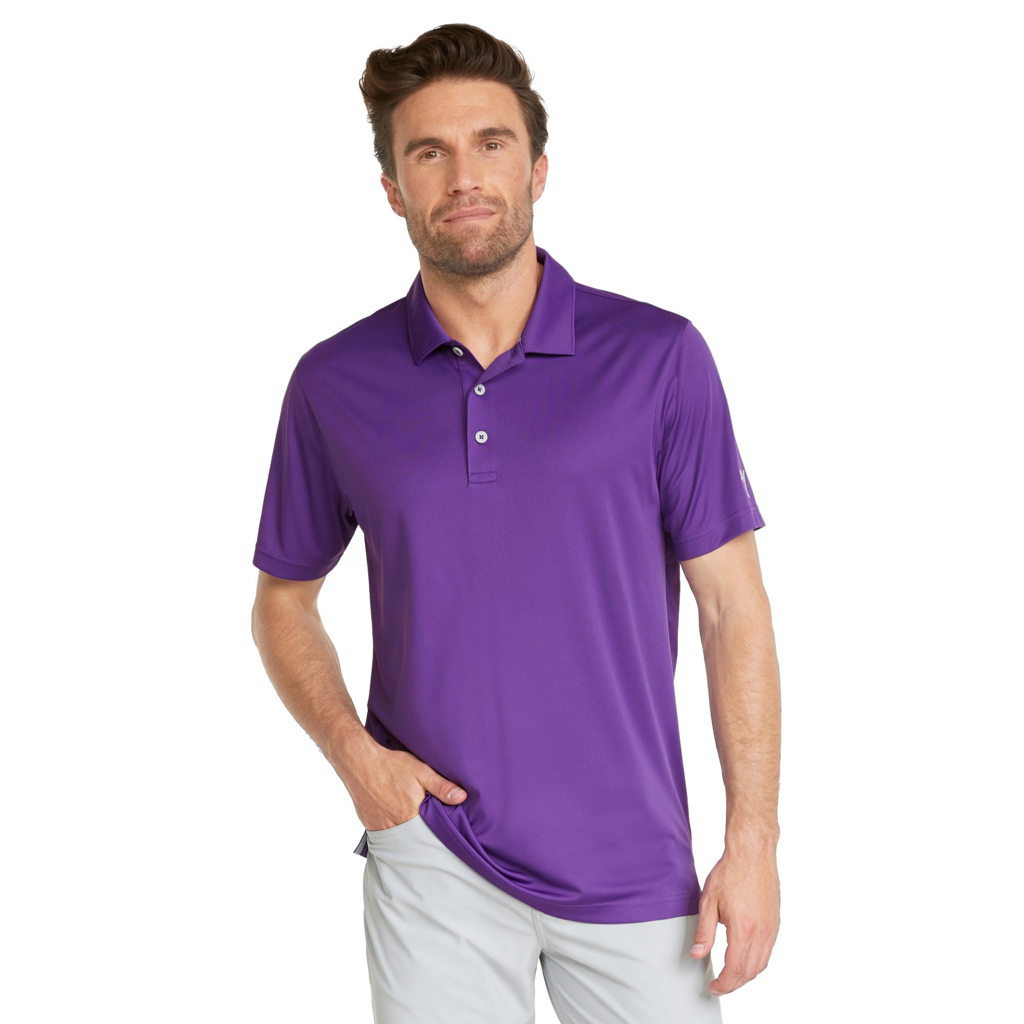 Puma Golf Men's Gamer Polo Shirt - Moisture-Wicking Performance Golf Shirt for Men, Tillandsia Purple, Size L - Perfect for Golf Tournaments, Casual Wear & Outdoor Activities