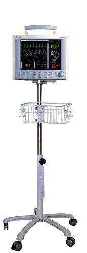 Rolling Stand for Datascope Passport 2 & Spectrum Monitor - Portable Medical Equipment Cart with Small Wheels | Ideal for Hospital Rooms, Clinics & Patient Monitoring